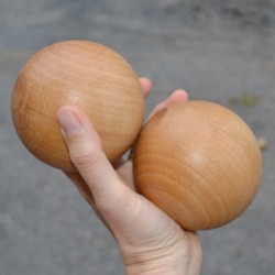 Lot de 2 boules en bois diam 9.5cm