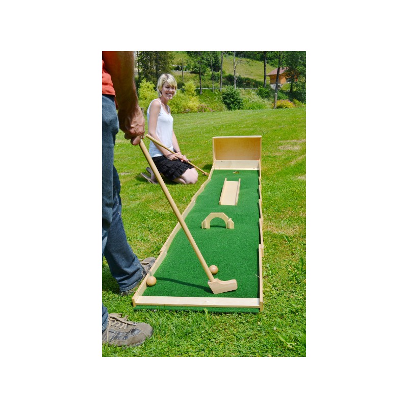 Jeu de bowling et de mini golf en bois géant pour jouer en intérieur ou  dehors.