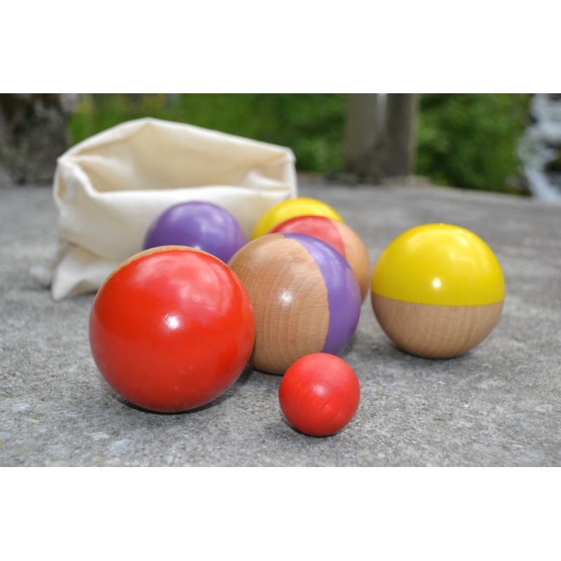 Boule en Bois Boules De Pétanque,Boule Petanque Enfant 7cm Boccia