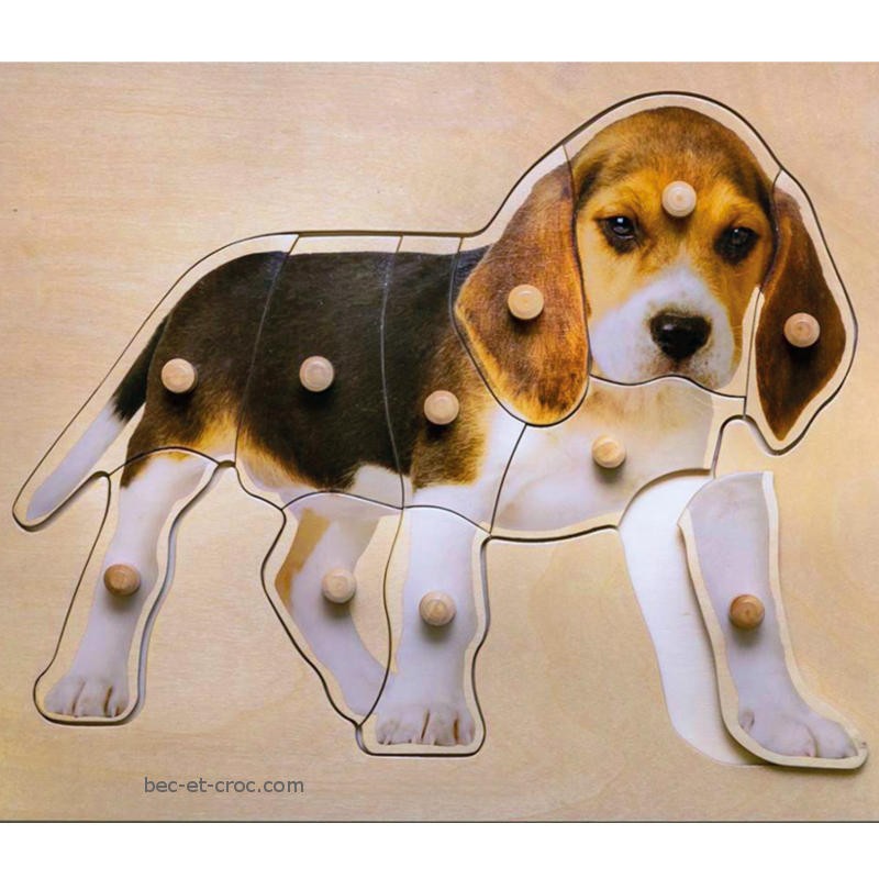 Puzzle chiot en bois