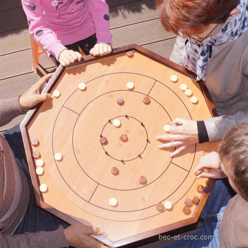 Crokinole · Jeu d'adresse traditionnel en bois · Alortujou