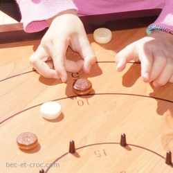 Crokinole jeu canadien en bois Made in FRANCE. Jouet en bois tous âges