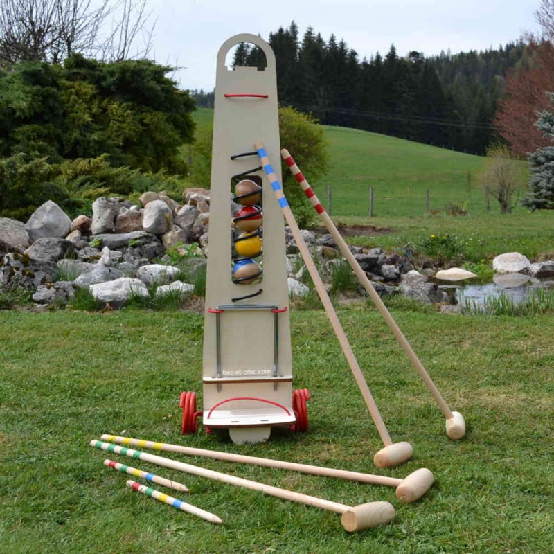 Jeu de Croquet en bois adulte pour 4 joueurs