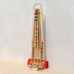 Croquet chariot adulte en bois 4 joueurs