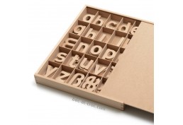 Coffret de lettres en bois caractères minuscules (H 6 cm)