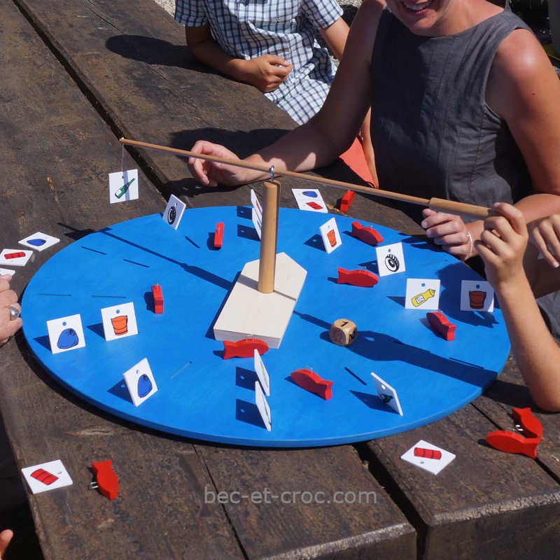 Jeu de pêche à la ligne enfants - Jeu d'adresse en bois fêtes kermesse