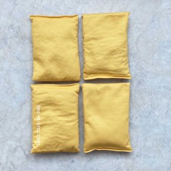 4 sacs tissu jaune Troussac