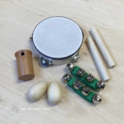 8 instruments de percussion de musique en bois