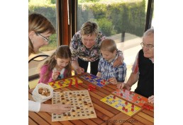 Coffret complet jeu de loto avec cartes en bois