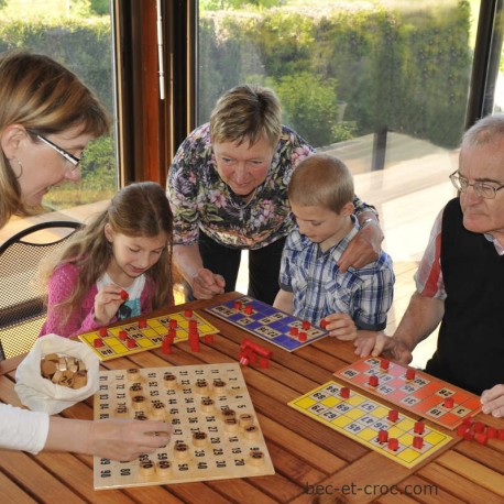 Jeu loto géant en bois complet, prêt à jouer, fabrication France