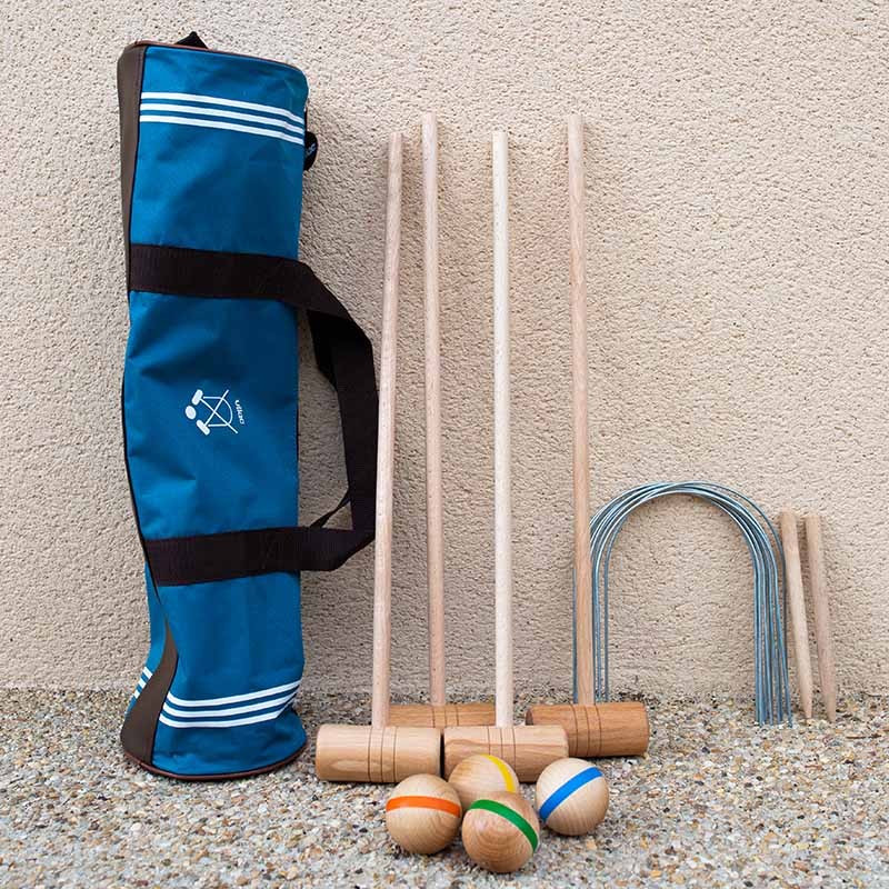 Croquet sac Junior en bois 4 joueurs (sac bleu)