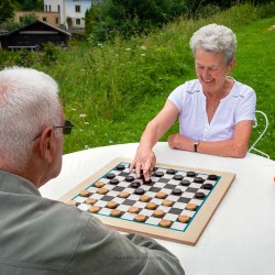 Jeu de dames pliable en bois nom d'un pion - jouéclub