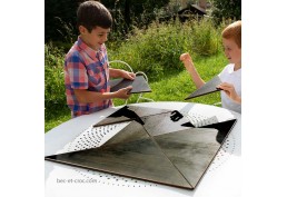 Tangram XXL gris en bois, jeu de casse tête