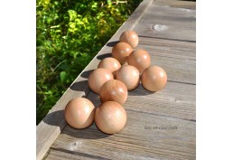 Kit 10 boules bois naturelles vernies  4,5 cm