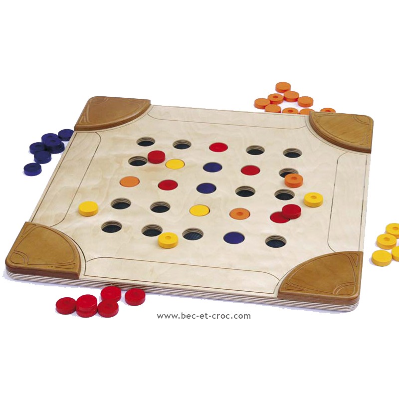 PUSH, un Jeu d'adresse tout en bois, lance tes pions dans les trous et vois  ton score !