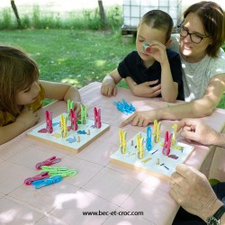 Pince en bois 19 cm pour jeux de société, rééducation ou cuisine