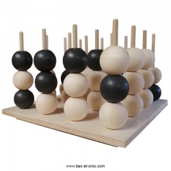 1 plateau 35,5 x 35,5 cm, 32 boules en charme Ø 55 mm de 2 couleurs,