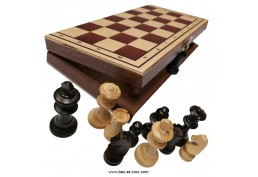 jeu d'échecs pliant 25 x 25 cm avec 32 pions en bois