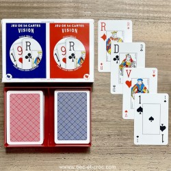Coffret rami 2 jeux de 54 cartes vision