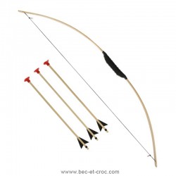 Arc 95 cm non percé avec 3 flèches