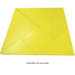 Tangram XXL en bois laqué jaune DEUXIEME CHOIX