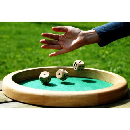 Grande Piste en bois pour jeu de dés diamètre 40 cm.