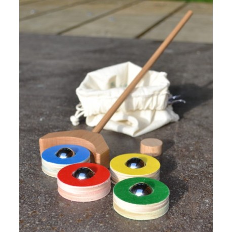 Jeu de 4 pucks et 1 lanceur Jeu de 4 pucks et 1 lanceur